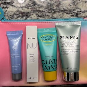 NuSkin peptide pout lip gloss + sample/travel size facewash & serum (plus bag)